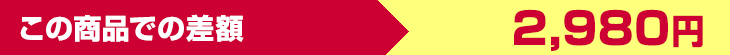 この商品での差額　2,980円