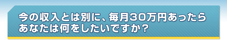 今の収入とは別に、毎月３０万円あったらあなたは何をしたいですか？